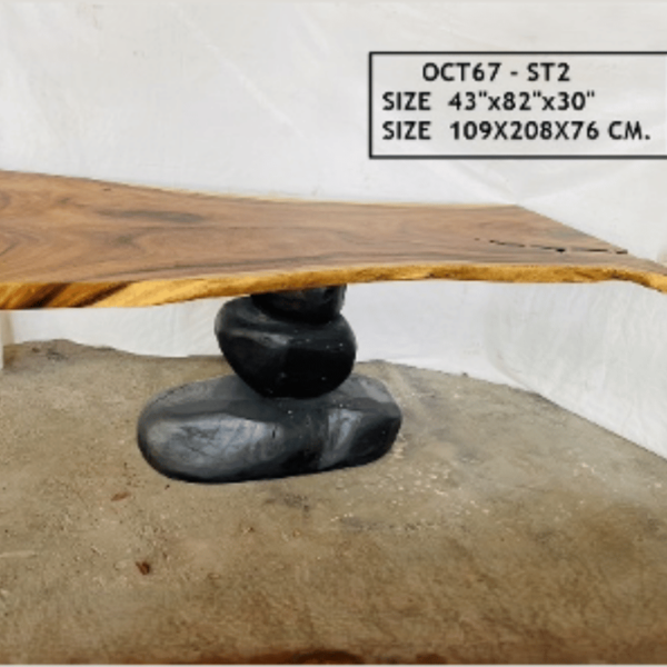 Wood Desk Trapezoid "Unique Piece" - Image 3