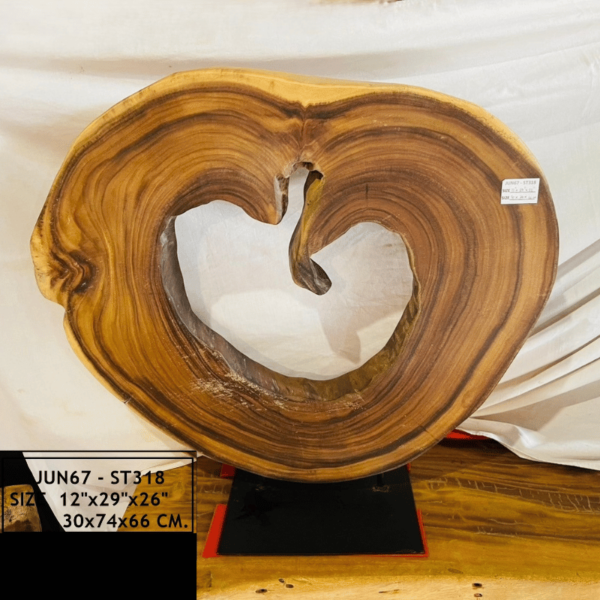 Wood Carving Natural Heart "Unique Piece" - Image 3