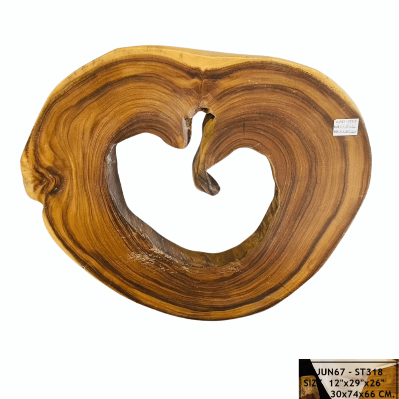 Wood Carving Natural Heart "Unique Piece"