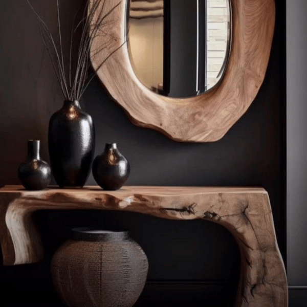 Wood Console and Mirror Set Lovina "Unique Pieces" - Image 2
