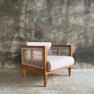 Wood and Rattan Armchair Fabula